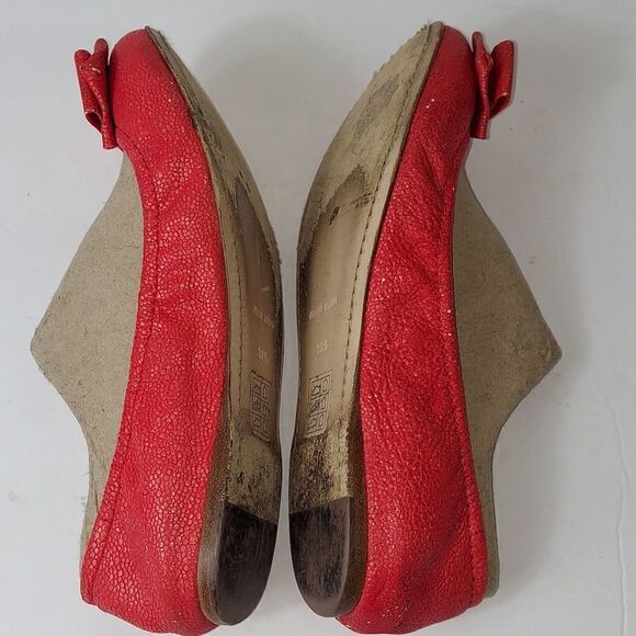 Miu Miu Calzature Donna Coral Lambskin Bow Ballerina Flats Sz 38.5 - Picture 7 of 15